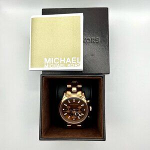 Michael Kors MK5415 Show Stopper Chronograph Gold Rose Ladies Watch Working